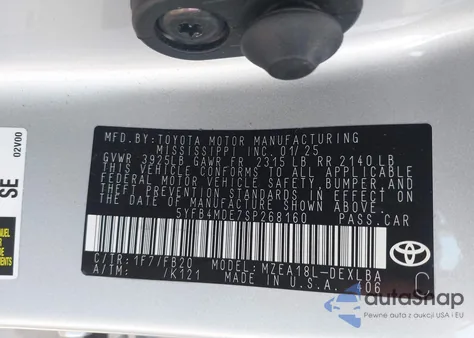 2025 Toyota Corolla Le z USA, uszkodzony, nr VIN 5YFB4MDE7SP268160